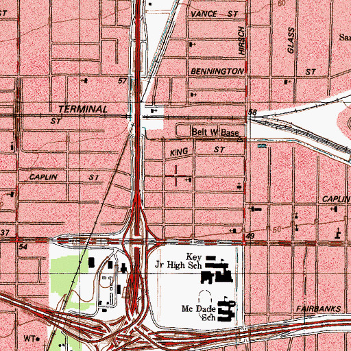 Topographic Map of Bethesda Baptist Church, TX