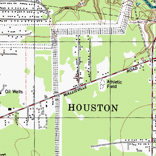 Topographic Map of Blessed Hope Baptist Church, TX