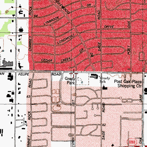 Topographic Map of Seventh Church of Christian Scientist, TX