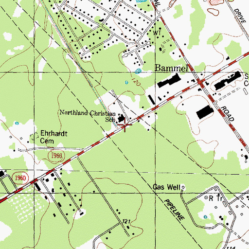 Topographic Map of Bammel Road Church of Christ, TX