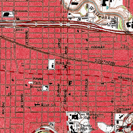 Topographic Map of Bethel United Church of Christ, TX