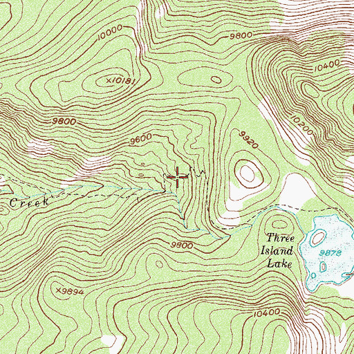 Topographic Map of Three Island Lake Trail, CO