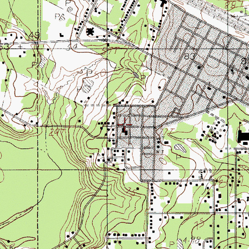 Topographic Map of Woodrow Baptist Church, TX