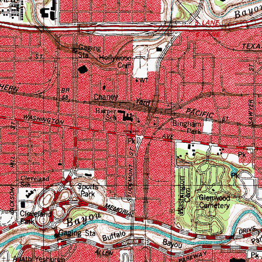 Topographic Map of Brown Chapel African Methodist Episcopal Church, TX