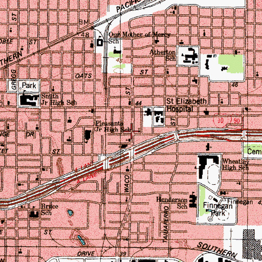 Topographic Map of East Orange African Methodist Episcopal Church, TX