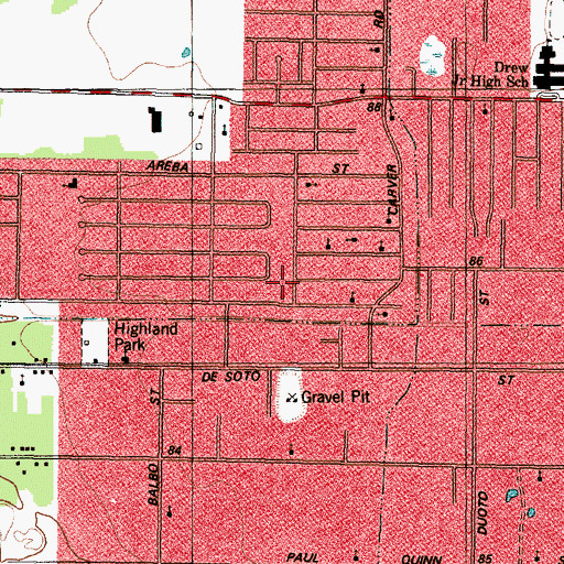Topographic Map of Mount Calvary African Methodist Episcopal Church, TX