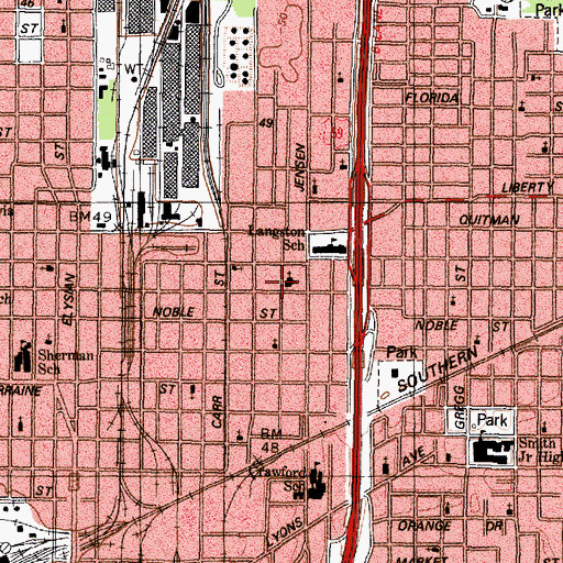 Topographic Map of Payne Chapel African Methodist Episcopal Church, TX