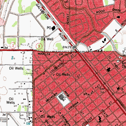 Topographic Map of Apostolic Assembly of Love Church, TX
