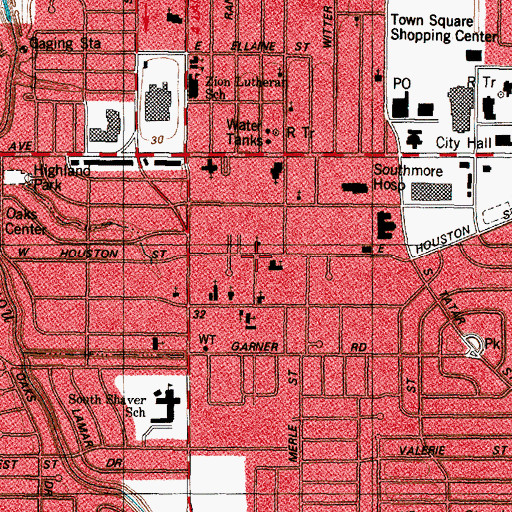 Topographic Map of Divine Restoration Apostolic Church, TX