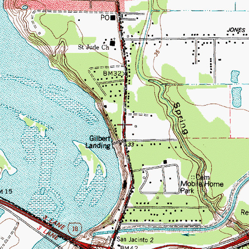 Topographic Map of First Apostolic Church of Highlands, TX