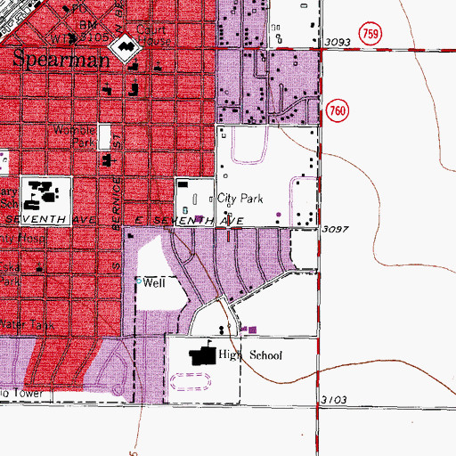 Topographic Map of First Baptist Church Primera Mission Bautista, TX