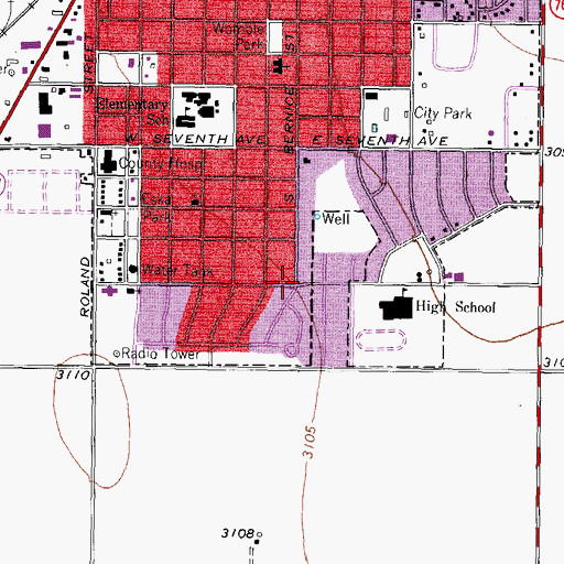 Topographic Map of Faith Lutheran Church, TX
