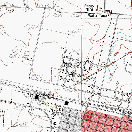 Topographic Map of Patterson Street Church of Christ, TX