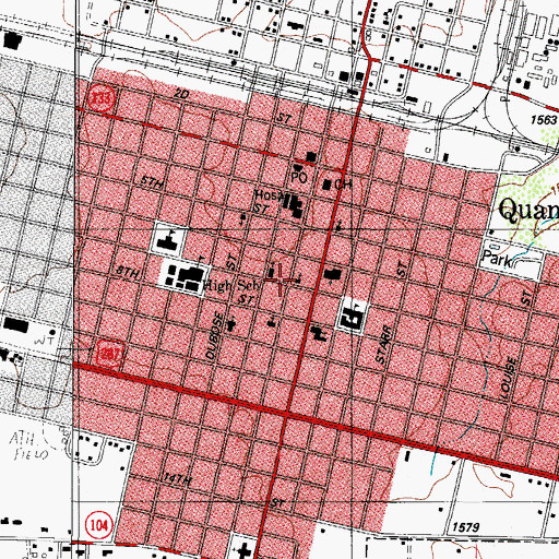Topographic Map of Church of the Nazarene, TX