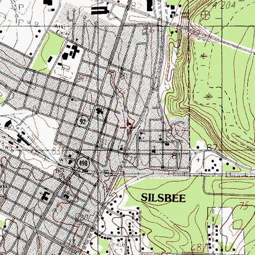 Topographic Map of First Baptist Church, TX