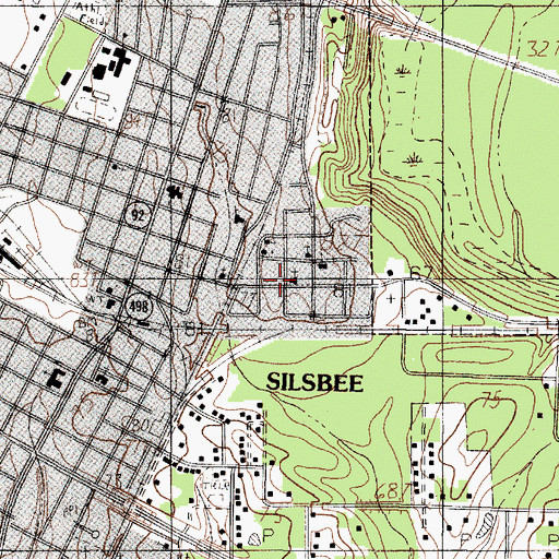 Topographic Map of Saint Beulah Baptist Church, TX