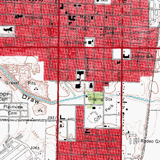 Topographic Map of Assembly of God Church Southside, TX