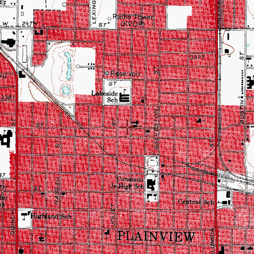 Topographic Map of Bethel Baptist Church, TX