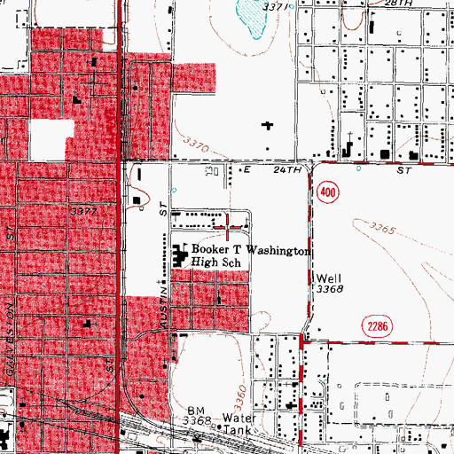 Topographic Map of Happy Union Baptist Church, TX
