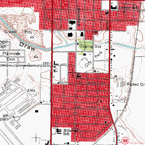 Topographic Map of Parkview Baptist Church, TX