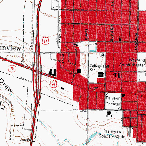 Topographic Map of Garland Street Church of Christ, TX