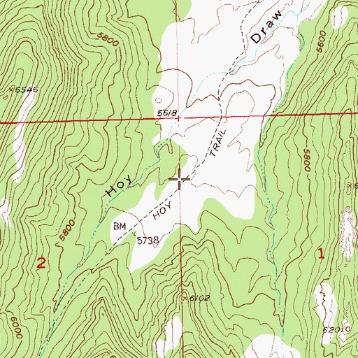 Topographic Map of Hoy Trail, CO