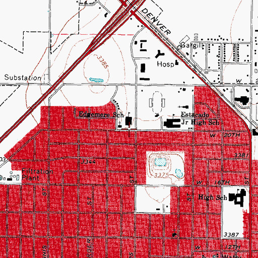 Topographic Map of First Church of the Nazarene, TX