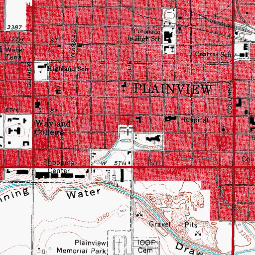 Topographic Map of Saint Marks Episcopal Church, TX