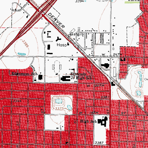 Topographic Map of First Presbyterian Church, TX