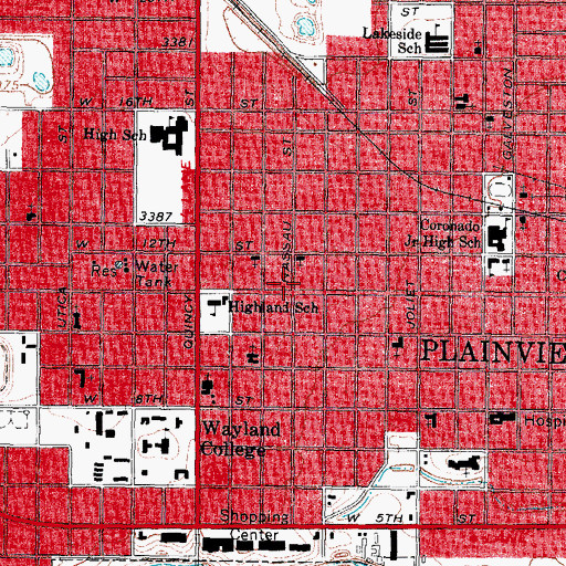 Topographic Map of Seventh Day Adventist Church, TX