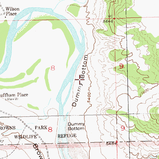 Topographic Map of Dummy Bottom, CO