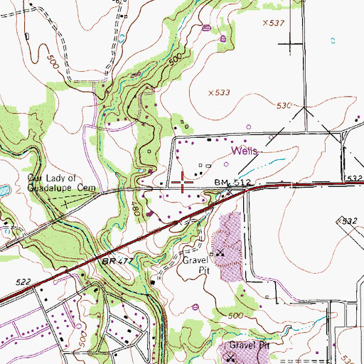 Topographic Map of Sovereign Grace Baptist Church, TX