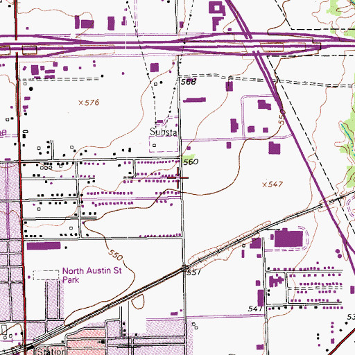 Topographic Map of Church of Christ, TX