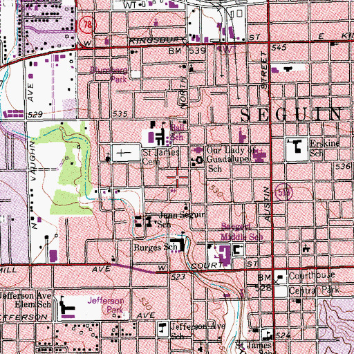Topographic Map of Galatian Church of God and Christ, TX
