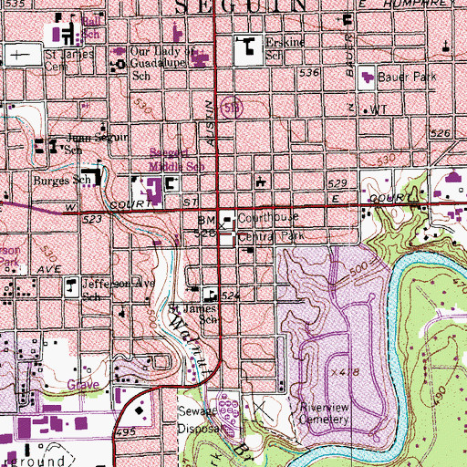 Topographic Map of Saint Andrews Episcopal Church, TX