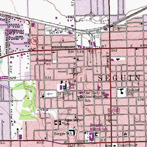 Topographic Map of Bethel Pentecostal Church, TX