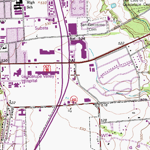 Topographic Map of Seventh Day Adventist Church, TX