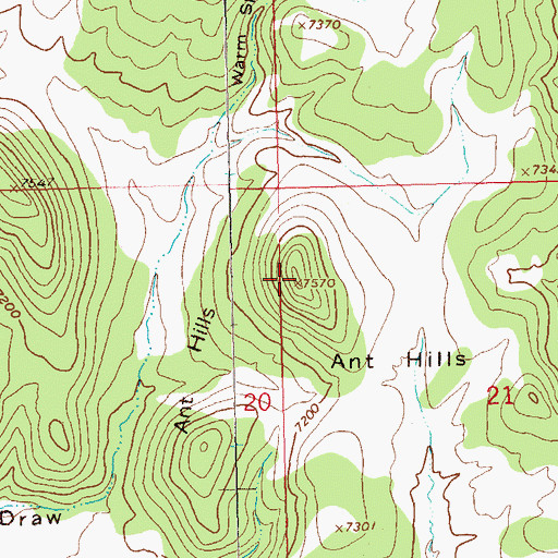 Topographic Map of Ant Hills, CO