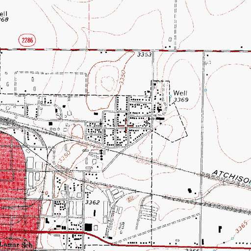 Topographic Map of Victory Chapel Church, TX
