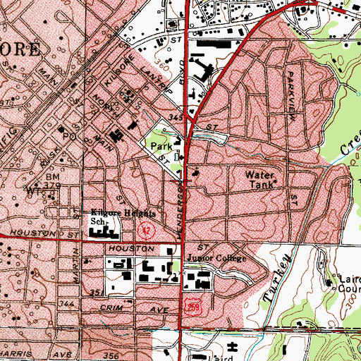 Topographic Map of Saint Pauls Episcopal Church, TX