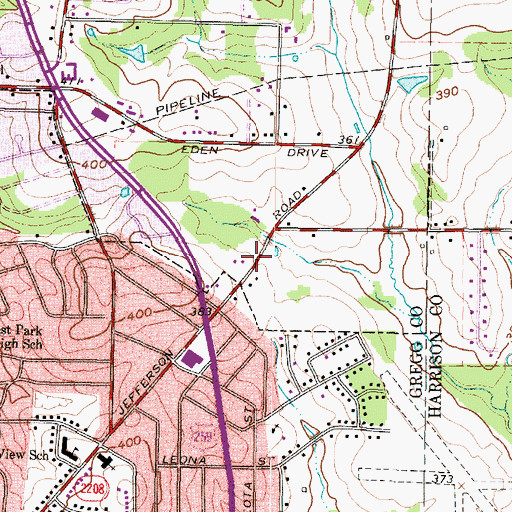 Topographic Map of First United Pentecostal Church, TX