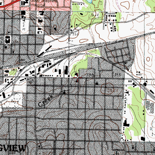 Topographic Map of Jerusalem Baptist Church, TX