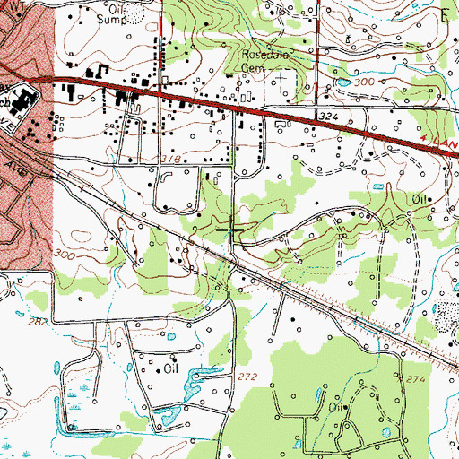 Topographic Map of Memorial Baptist Church, TX