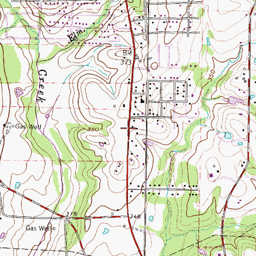 Topographic Map of North Longview Baptist Church, TX