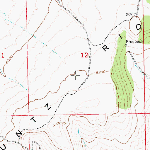 Topographic Map of Stuntz Ridge, CO