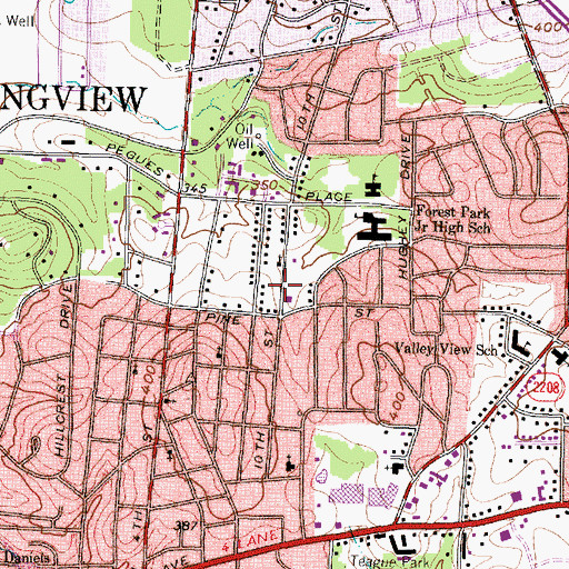 Topographic Map of Unity Missionary Baptist Church, TX