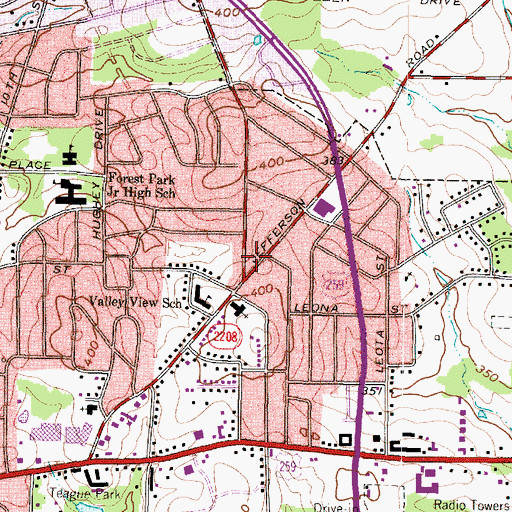 Topographic Map of Valley View Baptistchurch, TX