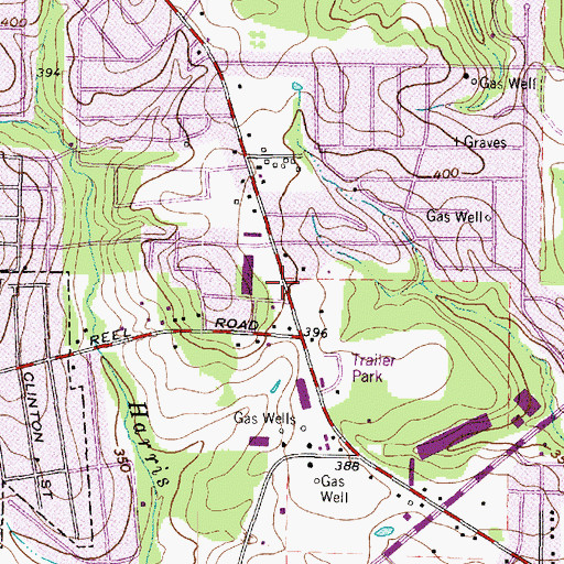 Topographic Map of Victory Baptist Church, TX