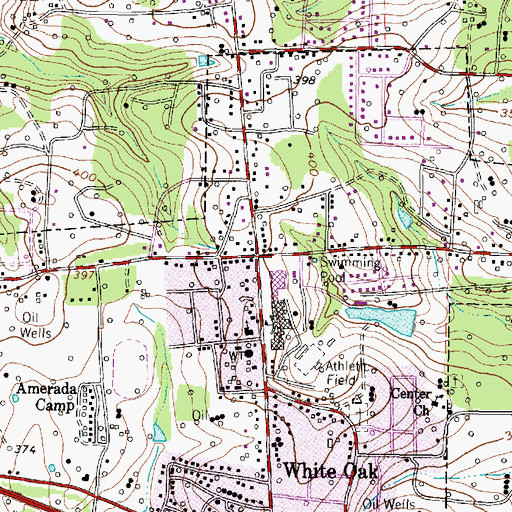 Topographic Map of White Oak Baptist Church, TX