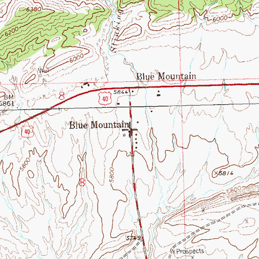 Topographic Map of Blue Mountain, CO